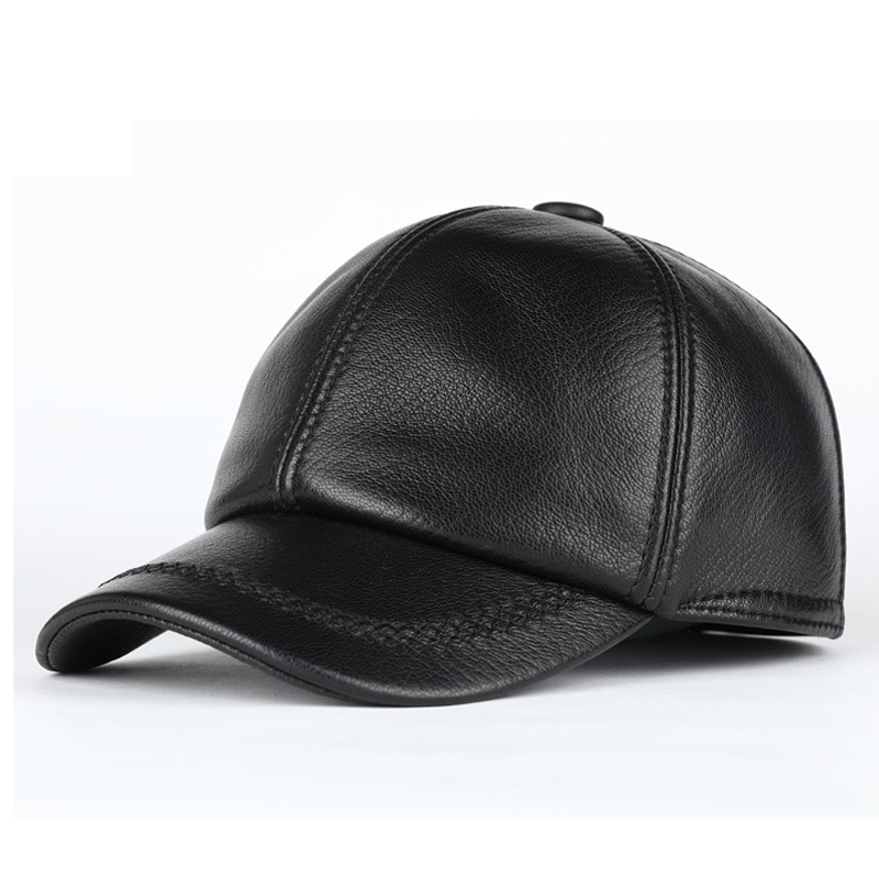Baseball Cap Structured - Adult New Genuine Leather Hat Men