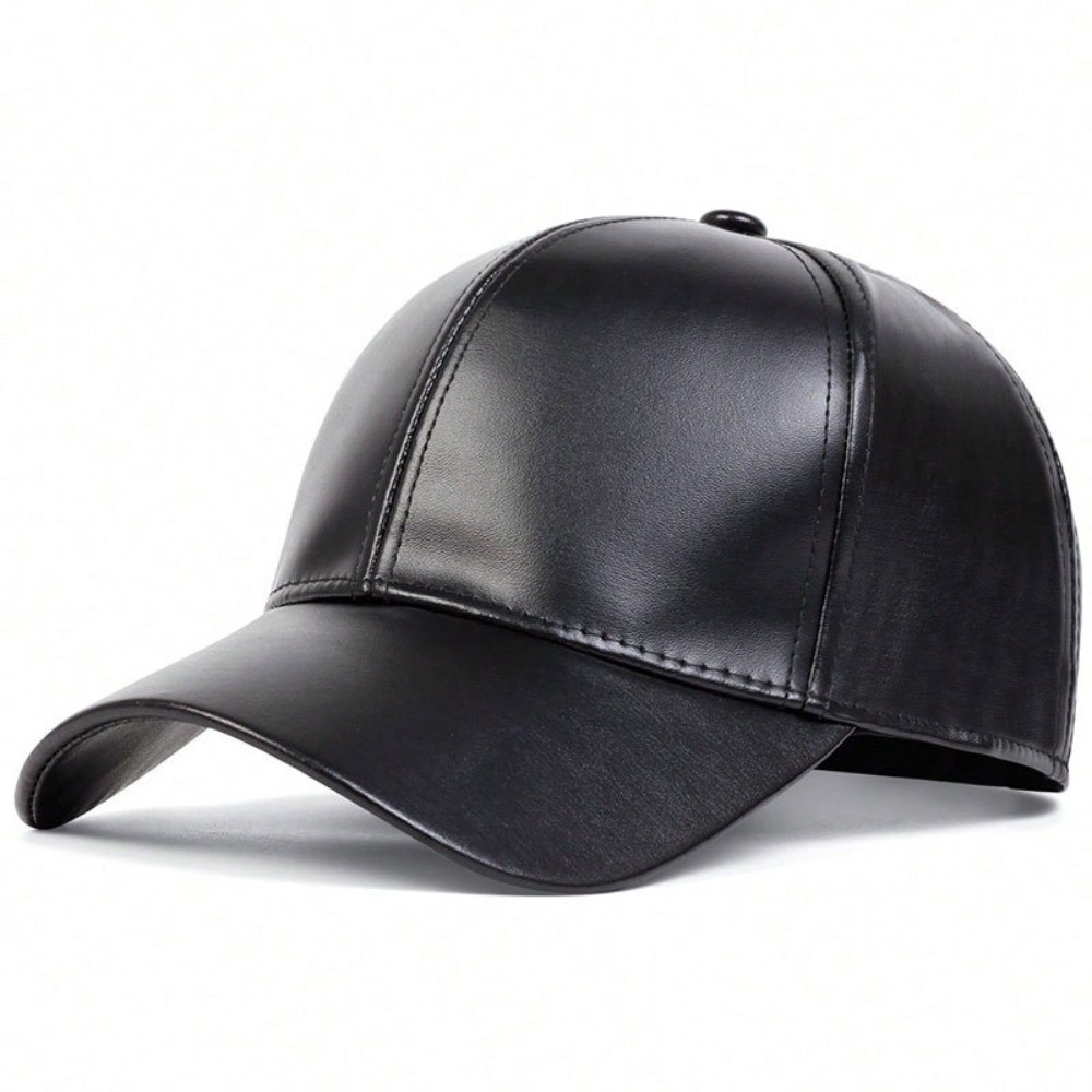 Fashion PU Solid Baseball Cap  - Baseball Cap Structured review and price